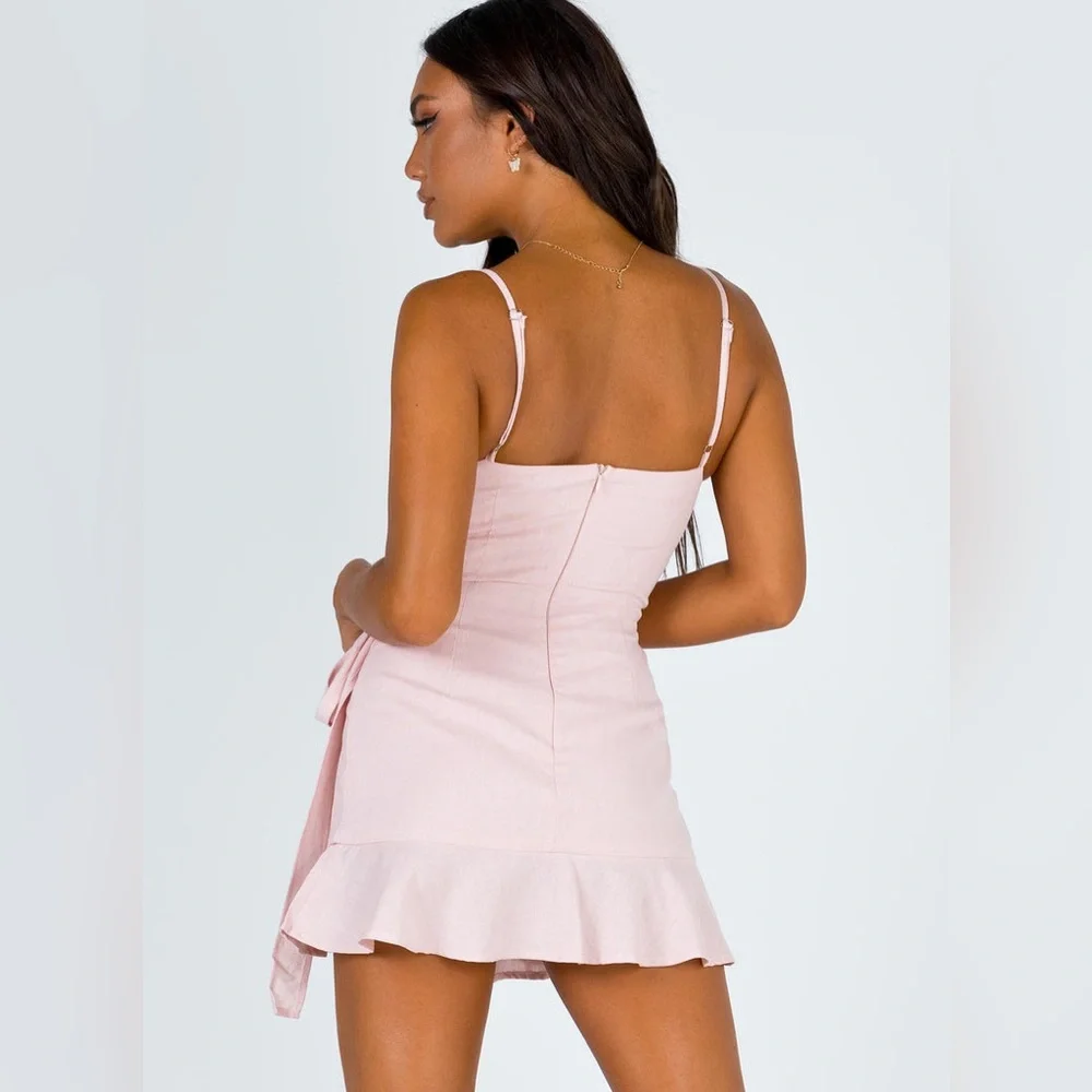 PRINCESS POLLY COTTAGE HILL MINI DRESS IN BLUSH - Picture 2 of 7